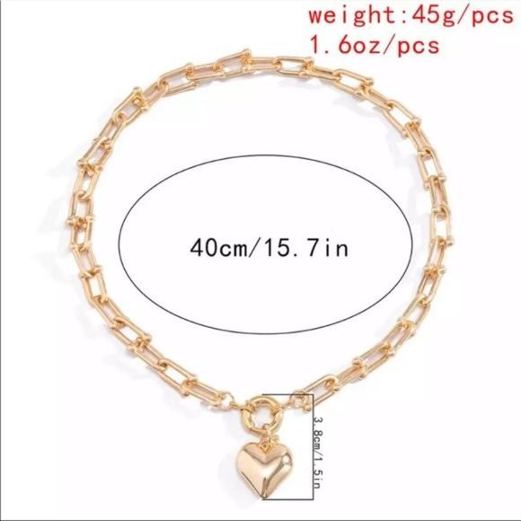 NEW 18K GOLD HOP LOVE HEART CHOKER NECKLACE, NICE NECKLACE, CUTE NECKLACE - Picture 5 of 5